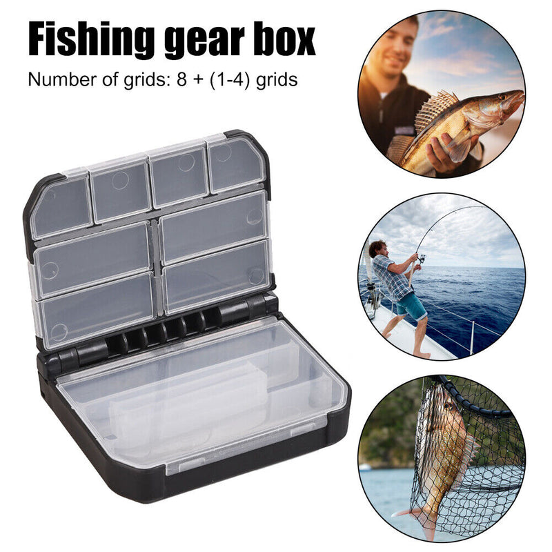 Fishing Tackle Box with Compartment Grids Lead Tool Storage Boxes Case Organizer