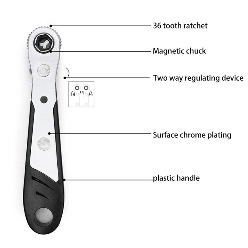 1/4 inch Mini Ratchet Wrench Screwdriver with Batch Head Set Repair Tools Newly