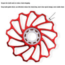 Aluminum Ceramic Bearing MTB Road Bike Rear Derailleur Pulley (13T Red) Newly