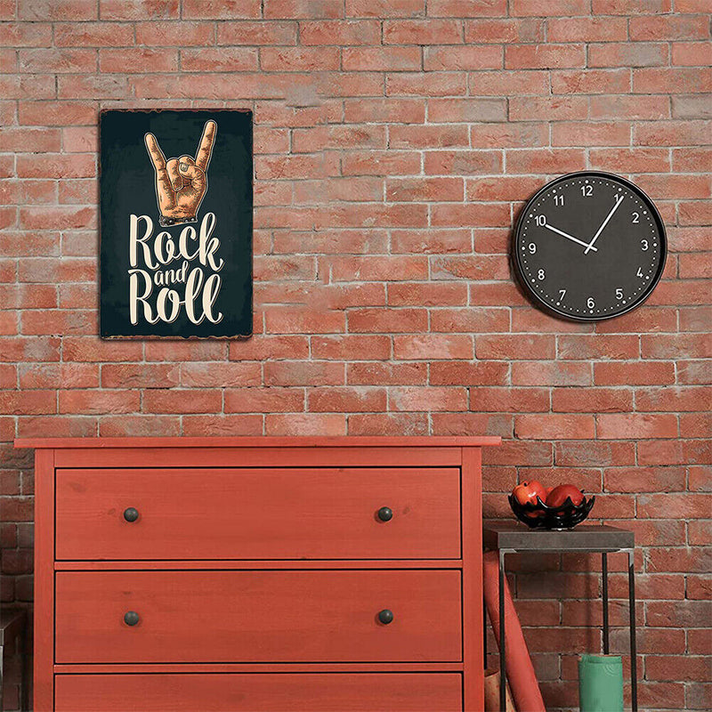 Rock and Roll Retro Metal Plate Tin Sign Plaque Poster for Bar Club Decor