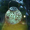 LED Solar Lantern Light Metal Hollow Lantern Hanging Lamp Garden Decor (D) Newly