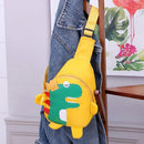 Kids Chest Bag Cute Fanny Cartoon Cross-body Money Pouch (Yellow Dinosaur)