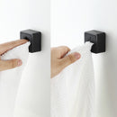 Punch Free Towel Plug Holder Bathroom Kitchen Towels Organizer Rack (Black)