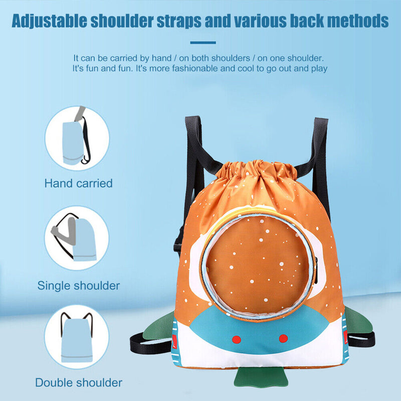 Children Waterproof Swimming Backpack Boys Girls Adjustable Sports Dry Wet Bags