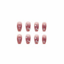 Girls Save Time Rhinestones False Nails Love Heart Shaped DIY Manicure Patch