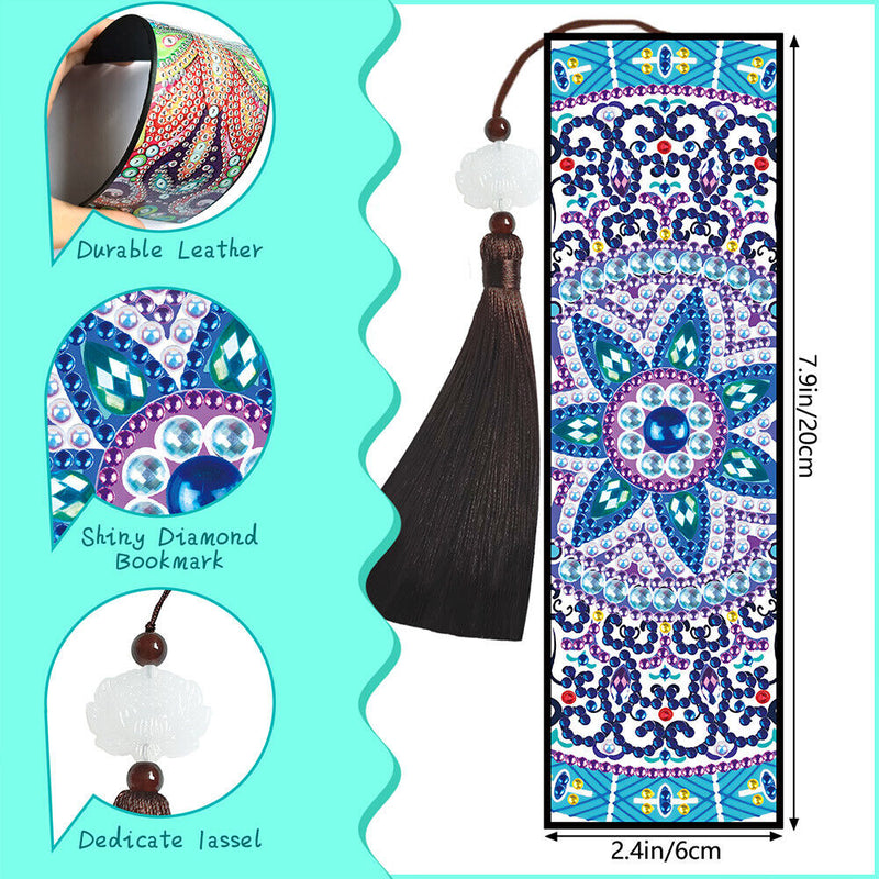5D DIY Diamond Painting Leather Bookmark Mandala Mosaic Tassel Crafts Girl