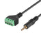 3.5mm TRRS Stereo 4 Pole Male Plug to 4Pin AV Screw Audio Balun Terminal Cable*1