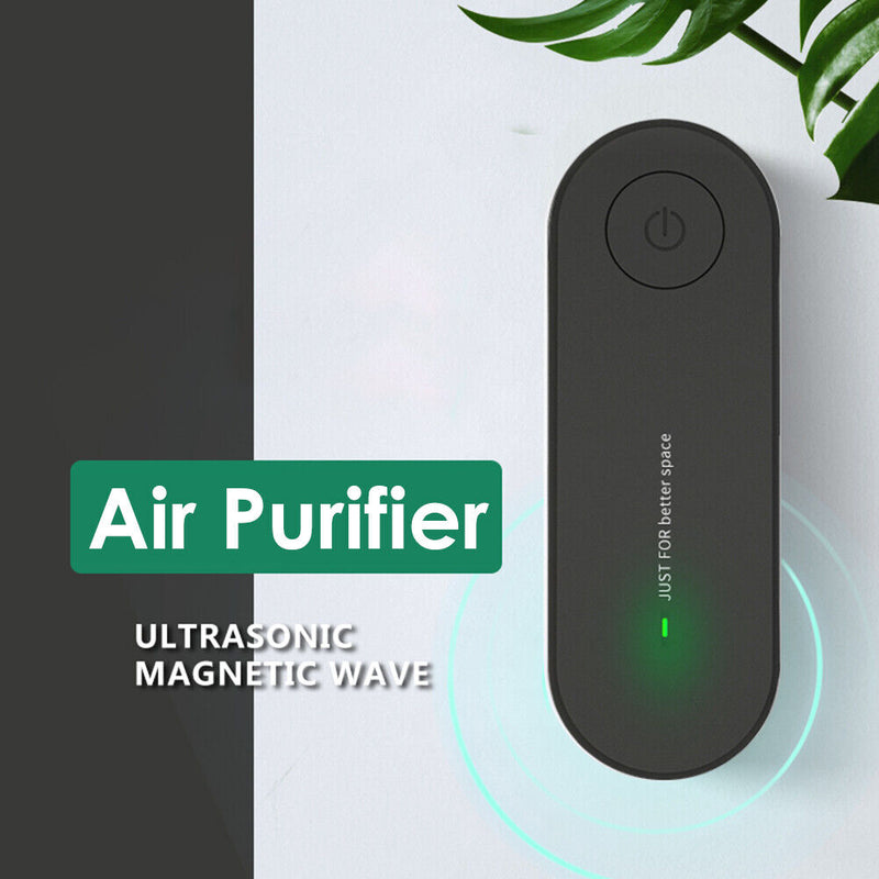 Air Purifier Cleaner Negative Ion Generator Bathroom Air Freshener (Black)