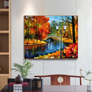 Bridge in the Forest Oil Paint By Number Kit DIY Acrylic Painting on Canvas