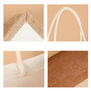 Burlap Tote Shopping Bag Reusable Grocery Storage Organizer Handbags (L)