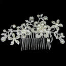Bridal Wedding Flower Pearls Hair Comb Clip Diamante Rhinestone Women's I4 E6B4