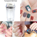Nail Stamper Clear Silicone Head Manicure Tool Polish Transfer Template Kits