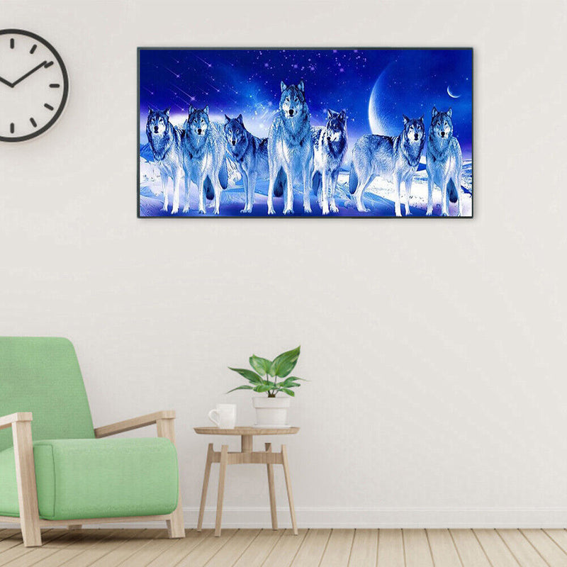 Pack of Wolves Oil Paint By Numbers Kit DIY Acrylic Painting on Canvas Arts