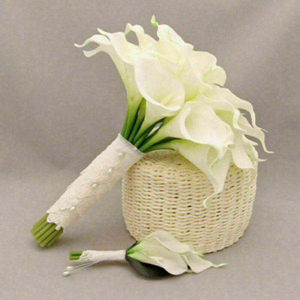 Weiß künstliche Calla-Lilie blüht Blumenstrauß Garden Home Y5R4 Hochze W9U5 O2K9