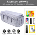 Armchair Caddy Non Slip Sofa Armrest Organizer with 14 Pockets (Grey)