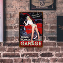 Garage Lady Retro Metal Plate Tin Sign Plate Wall Art Poster Home Decorations