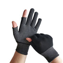 Anti-Slip Fishing Gloves Two Half Fingers Sun Protection Driving Biking Mittens