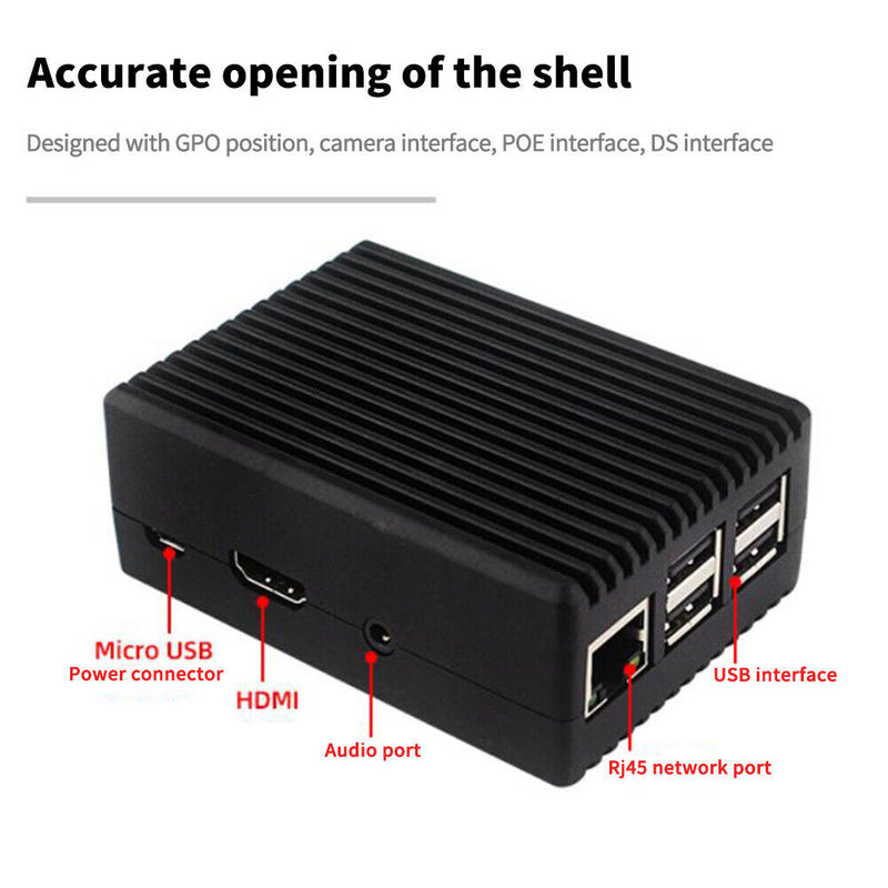 Passive Cooling Shell Case for Raspberry Pi 3B/3B+ Heat Dissipation Cover Newly