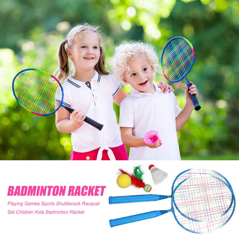 Playing Games Sports Shuttlecock Racquet Set Kids Badminton Racket (Blue)