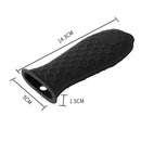 Silicone Anti-Hot Pot Handle Grip Cover Honeycomb Skillet Sleeve (Black)