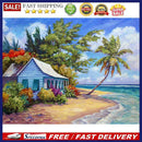 5D Diamond Painting Seaside Village Full Round Drill Rhinestone DIY Decoratio