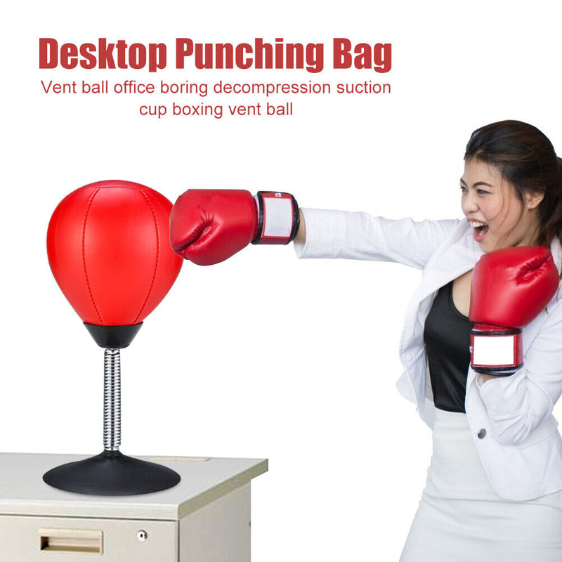 Desktop Punching Bag Suction Cup Stress Burster Relief Ball with Pump for Office