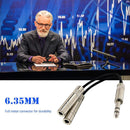6.35mm Jack Stereo Splitter Cable Male to 2X Plug 1/4 inch Audio Adapter Y Cord