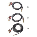 3.5mm Jack to 2 RCA AUX Audio Cable 1/8 Male to 2RCA Male Splitter (1m)
