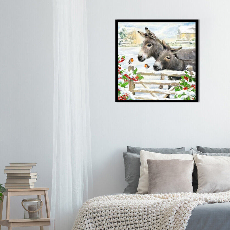 DIY Diamond Painting Donkey Full Round Drill Mosaic Art Picture Rhinestone Kits