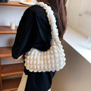 Fashion Pleated Armpit Bag Women Bubble Designer Travel Shoulder Handbag Purses