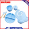 6pcs Silicone Baby Feeding Anti Brief Plates for Food Kids Tableware (Light Blue)