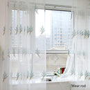 2m Screen Embroidery Sheer Voile Window Drape Curtain for Living Room(Blue)
