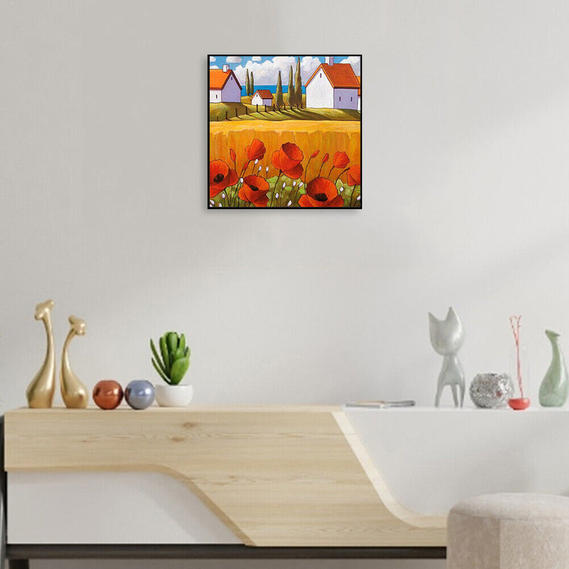 House with Flowers 20X20cm Oil Paint By Numbers Picture DIY Painting Crafts