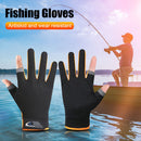 Fishing Gloves Anti-slip 2 Cut Finger Breathable Cycling Mitten (Orange) Newly