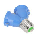 20pcs E27 to 2E27 Lamp Holder Converter Adapter Bulb Base(Blue)