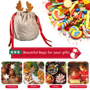 5pcs Gift Bags Drawstring Pocket Christmas Candy Bags Festive Party Decorations