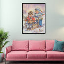 Paint By Numbers Kit DIY Two Kids Colouring Oil Art Picture Home Ornaments