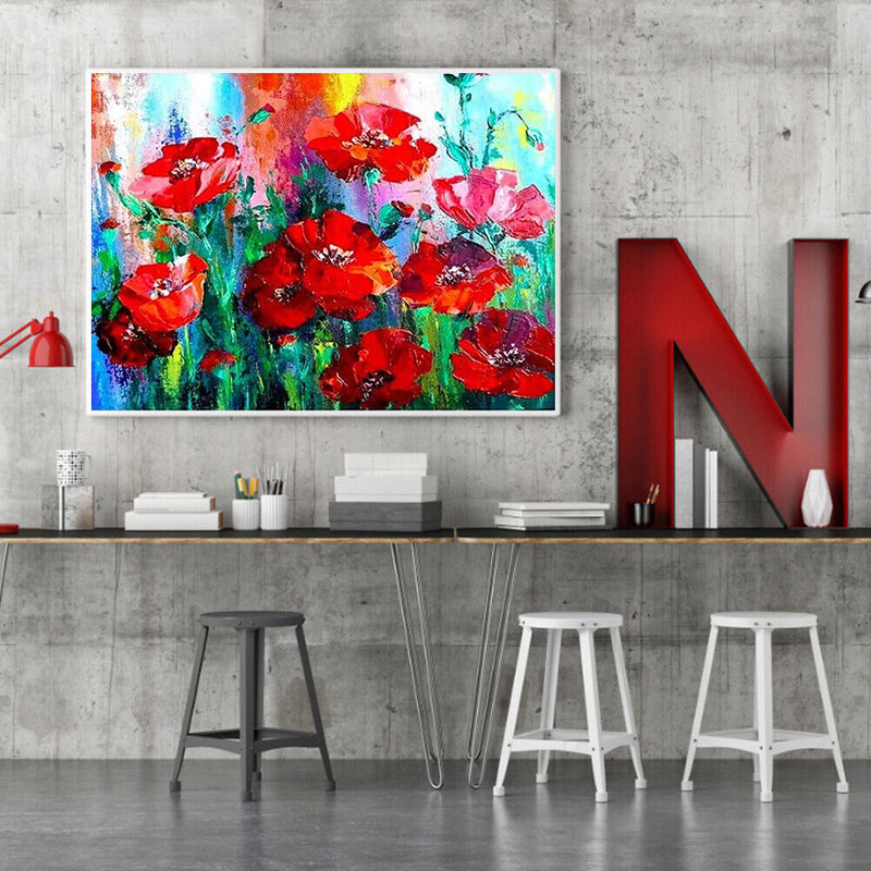 DIY Handmade Digital Picture Flowers Frameless Oil Painting By Number Handicraft