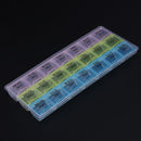 7 Days Weekly Transparent 21 Compartment Lid Tablet Pill Box Holder Case