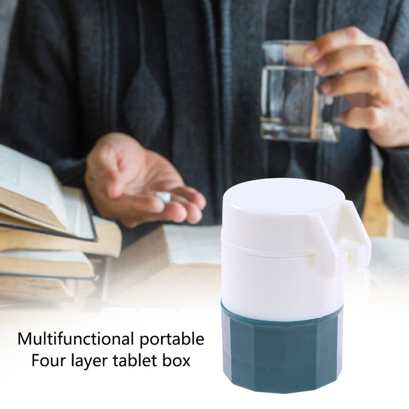 Four Floors Medicine Cutter Multifunctional Storage Medicine Crusher Useful Safe