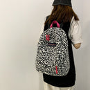 Preppy Style Canvas Zebra Cow Pattern Print Large Backpack Casual Women Handbags