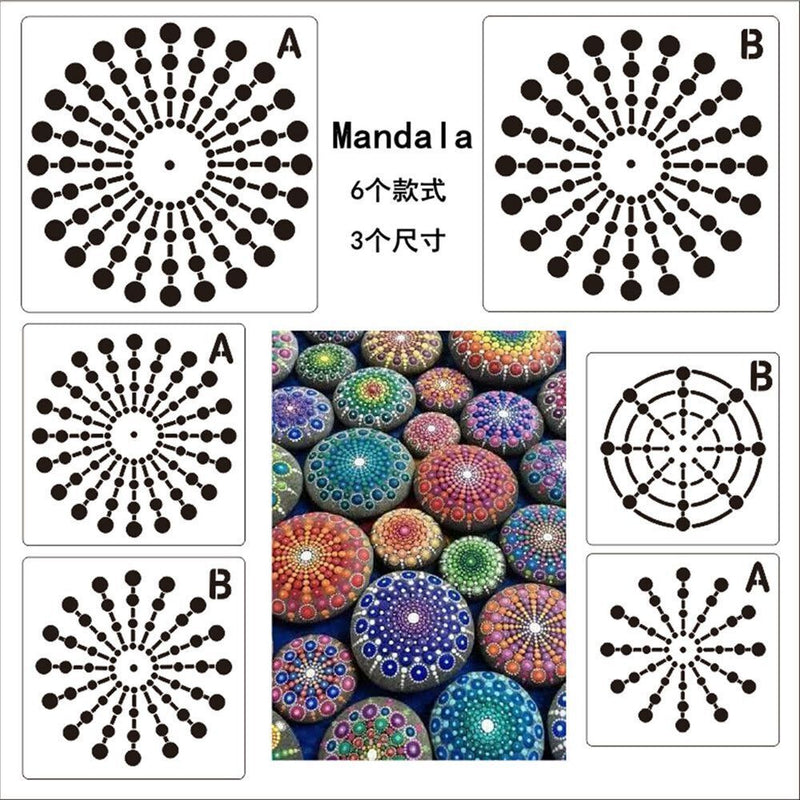 Decorative Painting template Mandala Auxiliary Layering Stencils Scrapbooking