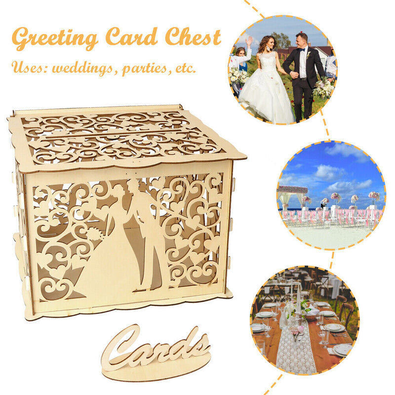 Hollow Wedding Reception Greeting Card Box Creative Birthday Party Decor Case