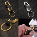 Fashion Men's Jewelry Gift Keyfob Leather Metal Car Key Chain Keyring