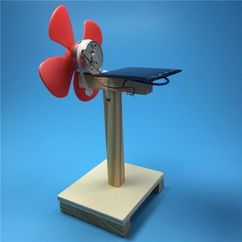 DIY Wood Rotating Solar Fan Experiments Assembling Educational Toys Gifts