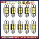 10pcs 31/36mm Car Interior Dome Light Replacement Auto License Plate LED Lamps