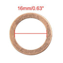 100PCS Copper Crush Washer Gasket Set Flat Rings Seal Assortment Kits