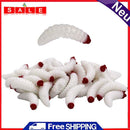 50pcs Fishing Bionic Soft Bait 2.4cm Worm Maggot Artificial Fishing Lures Tackle