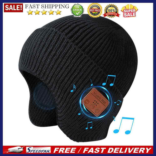 Unisex Warm Ear-Covering Headset Beanie with Mic 5.0 Binaural Stereo Headphones