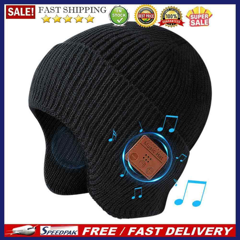 Unisex Warm Ear-Covering Headset Beanie with Mic 5.0 Binaural Stereo Headphones